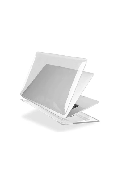 Macbook Pro 13 Inç M1-m2 Çip A2338 Tam Uyumlu Alt Üst Kılıf Klavye Kılıfı Ekran Koruyucu Film  ŞEFFAF - Resim 4
