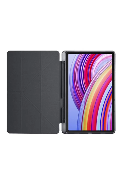 Xiaomi Redmi Pad Pro 12.1 / Poco Pad Uyumlu Kalem Bölmeli Standlı Kapaklı Uyku Modlu Akıllı Kılıf  Siyah