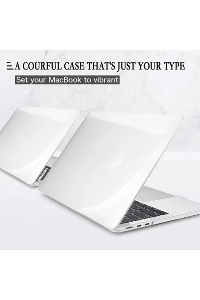 Macbook Pro 14 inç M3 / M3 Pro / M3 Max A2992 A2918 Uyumlu Kılıf + Klavye Kılıfı + Ekran Koruyucu  ŞEFFAF - 5