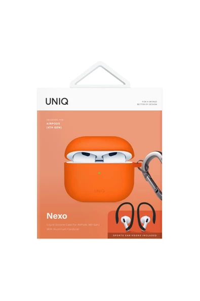 Airpods 4 (4.nesil) Uyumlu Kılıf Nexo Serisi Çift Katmanlı Hibrit Koruma Kablosuz Şarj Destekli  Turuncu - 7
