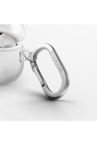 Airpods 4 (4.NESİL) Uyumlu Kılıf Glase Serisi Cristal Net Görünüm Kablosuz Şarj Destekli Kancalı  Smoke - 3