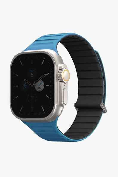 Apple Watch Revix Evo Serisi 49mm Ultra 2/1 - 46mm Seri 10 - 45mm 9/8/7 - 44mm SE2/SE/6/5/4 Kordon  Pacific Blue - Black