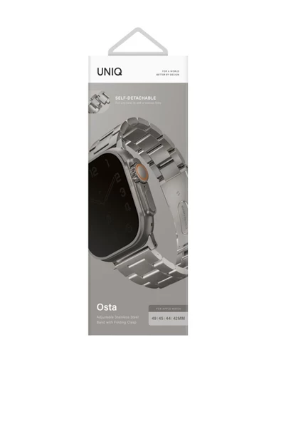 Apple Watch 49mm Ultra 2/1 - 46mm Seri 10 - 45mm Seri 9/8/7 - 44mm Seri SE2/SE/6/5/4 Metal Kordon  Silver - 5
