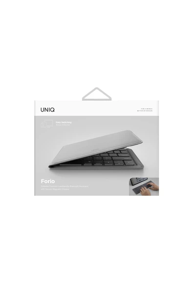Forio Serisi Katlanabilir Kablosuz Bluetooth Klavye Ergonomik Ingilizce Q Type-C Şarjlı  Grey - 6