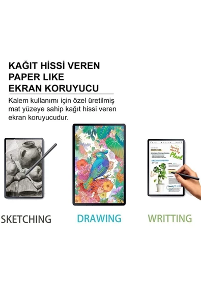 Samsung Galaxy Tab S6 Lite Sm-p610 P617 Ekran Koruyucu Paper Like Pencil Destekli Film Kağıt Hissi  şeffaf