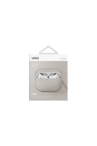 Airpods Pro 2 (2.NESİL) Kılıf Lino Serisi Silikon Kablosuz Şarj Destekli Koruyucu  Ivory - 5