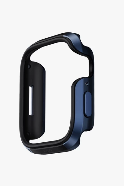 Apple Watch 45mm Kasa Koruyucu Metalik Görünüm Valencia Serisi Camlı Kasa  Blue