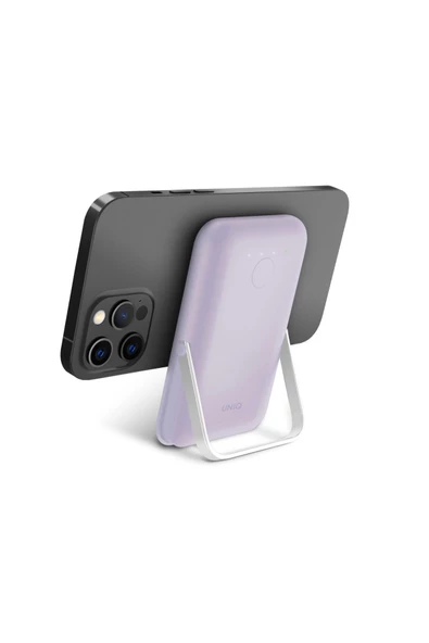 Powerbank 5000 mAh Standlı 15w Hızlı Şarj PocketSlim™ Magsafe Özellikli Hoveo Serisi (MagClick™)  Levander - 3