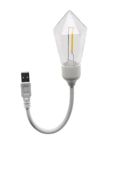 Kitap Okuma/Kamp Işığı/Gece Lambası Retro Otantik Usb Girişli Lamba Kırılmaz Lamba  DESENLİ AMPUL - 3