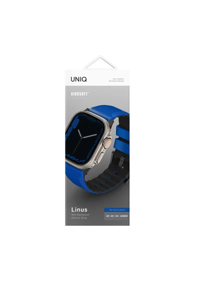 Watch Linus Serisi  49mm - 46mm -45mm- 44mm Ultra 2/1 Seri 10/9/8/7/SE2/SE/6/5/4 Kordon Kayış Uyumlu  Racing Blue