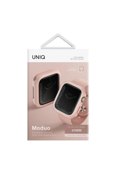 Apple Watch 41mm Kasa Koruyucu Moduo Serisi Değiştirilebilir 2'li Çerçeve  Pink - 5