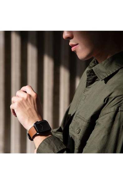 Apple Watch 49mm Ultra 2/1 - 46mm Seri 10 - 45mm Seri 9/8/7 - 44mm Seri SE2/SE/6/5/4 Deri Kordon  Black - 3