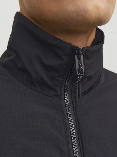 Jack Jones Erkek Hafif Outdoor Mont Yüksek Yaka Siyah Mont 12235864S - 13