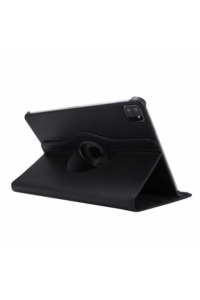 Ipad Pro 4. Nesil M2 2022 11 Inç Uyumlu 360° Dönebilen Uyku Modlu Standlı Pu Deri Kapaklı Kılıf  Siyah - 2