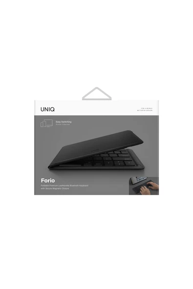 Forio Serisi Katlanabilir Kablosuz Bluetooth Klavye Ergonomik Ingilizce Q Type-C Şarjlı  Black - 6