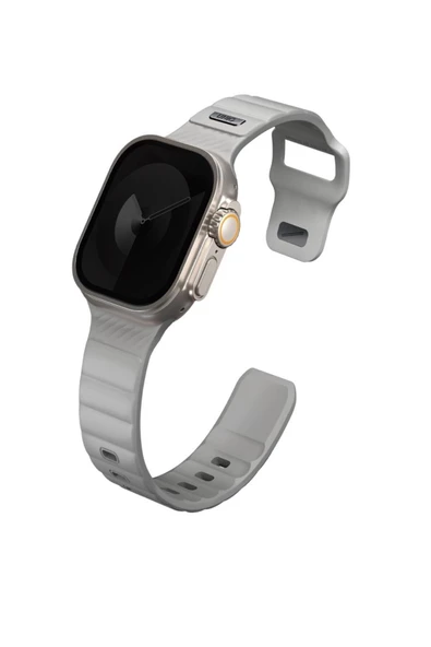 Apple Watch 49mm Ultra 2/1 - 46mm Seri 10-45mm Seri 9/8/7 44mm Seri SE2/SE/6/5/4 Extrem Spor Kayışı  Gri - 2
