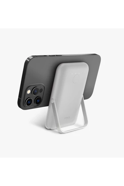 Powerbank 5000 mAh Standlı 15w Hızlı Şarj PocketSlim™ Magsafe Özellikli Hoveo Serisi (MagClick™)  Chalk Grey - 5