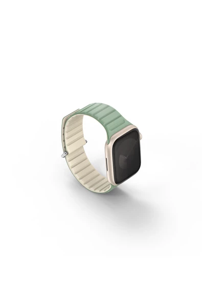 Apple Watch Revix Evo Serisi  3/4/5/6/7/8/9/Se 38mm / 40mm / 41mm Çelik-Silikon Mıknatıslı Kordon  Soft Mint - Ivory - 4