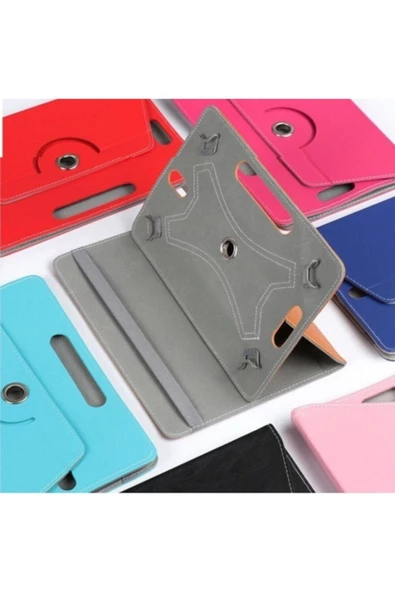 Hometech Alfa 10TB 10.1" Uyumlu Dönerli Standlı Deri Tablet Kılıfı  Turkuaz - Resim 4