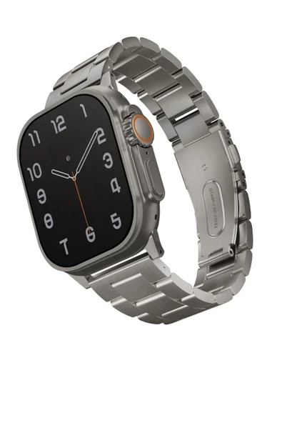 Apple Watch 49mm Ultra 2/1 - 46mm Seri 10 - 45mm Seri 9/8/7 - 44mm Seri SE2/SE/6/5/4 Metal Kordon  Silver - 2