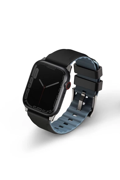 Apple Watch Linus Serisi Kordon 1/2/3/4/5/6/se/7/8/9 38mm/40mm/41mm Uyumlu Kayış  Black