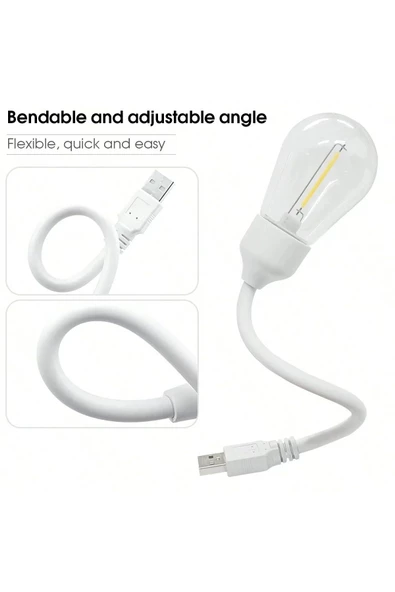 Kitap Okuma/Kamp Işığı/Gece Lambası Retro Otantik Usb Girişli Lamba Kırılmaz Lamba  DESENLİ AMPUL - 5