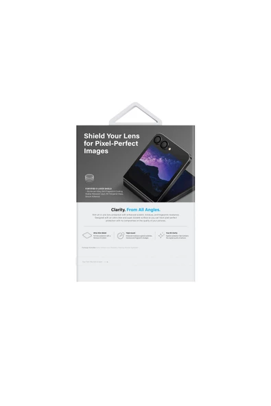 Samsung Galaxy Z Flip 6 Lens Koruyucu Optix Serisi True HD Netlik 9H Koruma Alüminyum Çerçeve  Midnight Black - 3