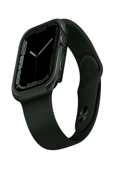 Apple Watch 45mm Kasa Koruyucu Metalik Görünüm Valencia Serisi Camlı Kasa  Green - 3