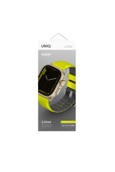 Watch Linus Serisi  49mm - 46mm -45mm- 44mm Ultra 2/1 Seri 10/9/8/7/SE2/SE/6/5/4 Kordon Kayış Uyumlu  Lime Green - 3