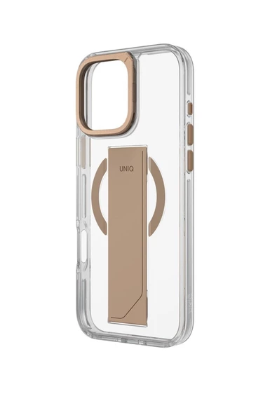 Iphone 16 Pro Kılıf Heldro Max Serisi Magsafe Özellikli (MAGCLİCK™) Tutma Bandı (FLEXGRİP™)  Taupe Gold - 2