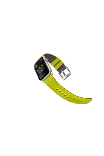 Watch Linus Serisi  49mm - 46mm -45mm- 44mm Ultra 2/1 Seri 10/9/8/7/SE2/SE/6/5/4 Kordon Kayış Uyumlu  Lime Green - 2