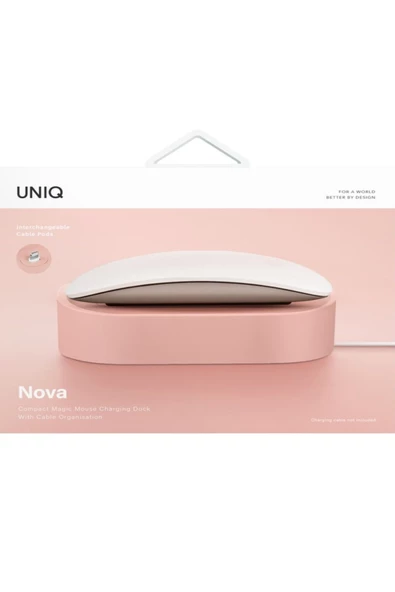 Apple Magic Mouse Pro Uyumlu  Şarj İstasyonu Nova Serisi Minimalist Tasarım  Pink - 4