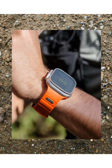 Apple Watch 49mm Ultra 2/1 - 46mm Seri 10-45mm Seri 9/8/7 44mm Seri SE2/SE/6/5/4 Extrem Spor Kayışı  Turuncu - 5