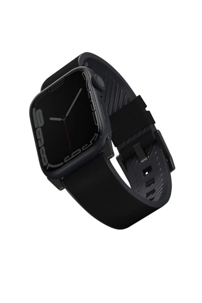 Apple Watch 49mm Ultra 2/1 - 46mm Seri 10 - 45mm Seri 9/8/7 - 44mm Seri SE2/SE/6/5/4 Deri Kordon  Black