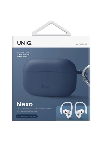 Airpods Pro 2 (2.nesil) Uyumlu Kılıf Nexo Serisi Çift Katmanlı Hibrit Koruma Kablosuz Şarj Destekli  Caspian Blue - 6
