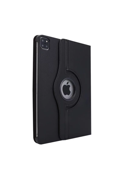 Ipad Pro 4. Nesil M2 2022 11 Inç Uyumlu 360° Dönebilen Uyku Modlu Standlı Pu Deri Kapaklı Kılıf  Siyah - 3