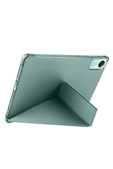 Honor Pad X9 11.5 İnç Uyumlu Kalem Bölmeli Standlı Silikon Kılıf + Ekran Koruyucu + Kalem 3'lü Set  Koyu Yeşil - Resim 2