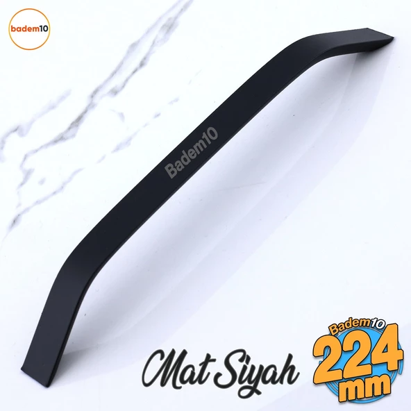 Şahin Siyah Metal Kulp 224 mm - 22.4 cm Mobilya Çekmece Mutfak Dolabı Dolap Kulpları Kulbu Kulpu