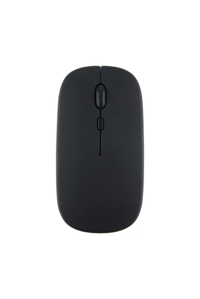 Macbook/Huawei/Samsung/Lenovo Uyumlu Şarj Edilebilir Sessiz Mouse Wifi Kablosuz Mouse Fare  Siyah - 3
