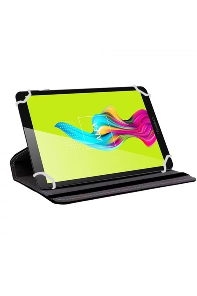 TCL TAB 11 (9466X) Uyumlu Kılıf Çiçek Desenli Koruyucu Universal Dönerli Standlı Kılıf  siyah - 2