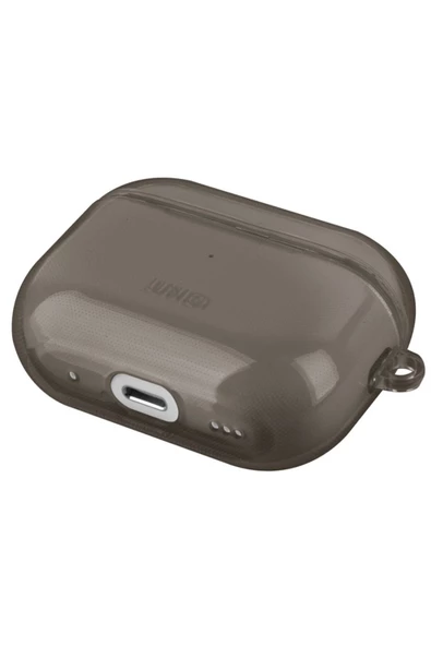 Airpods Pro 2 (2.nesil)  Uyumlu Kılıf Glase Serisi Cristal Net Görünüm Kablosuz Şarj Destekli  Smoke - Resim 2