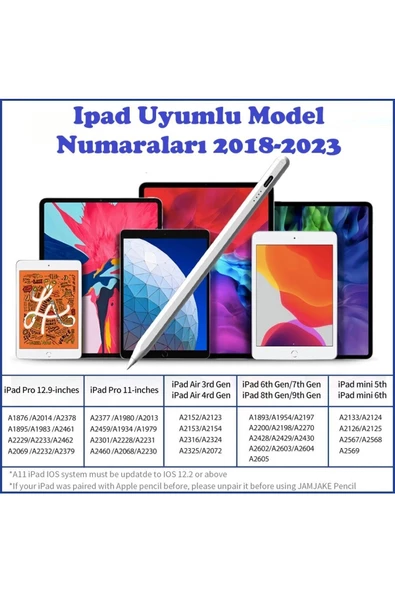 Ipad 2.nesil Ipad Pro 11/12.9/ıpad 8.9.10.nesil/ıpad Air 4/5 Uyumlu Avuç Içi Red Dokunmatik Kalem - 5