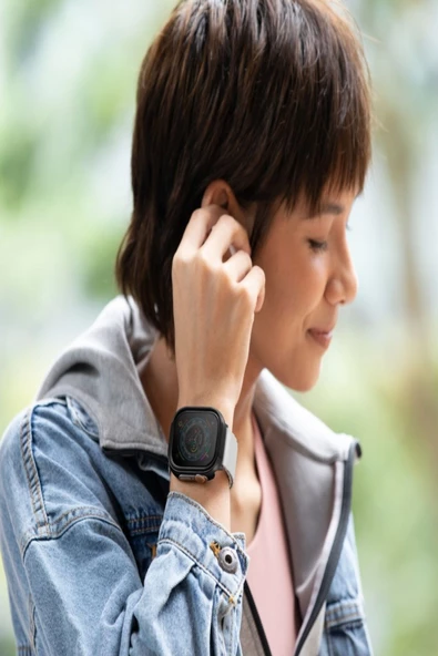 Apple Watch Ultra 49mm Kılıf Kasa Koruyucu Anodize Alüminyum Yüzey Black - 3