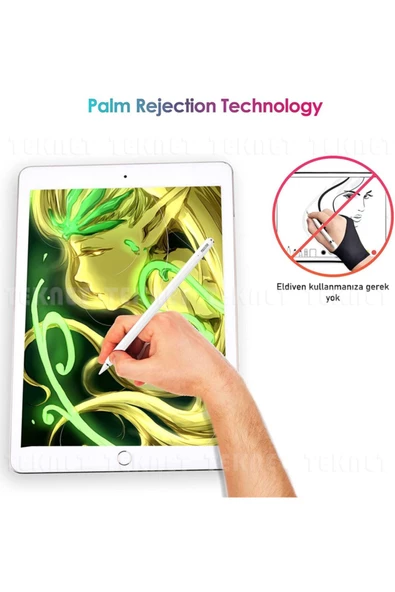 Apple Ipad Pen Palm Rejection Teknolojisi Dokunmatik Kalem Active Stylus Özel Yazı / Çizim Kalemi - 5