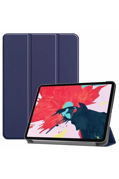 Samsung Galaxy Tab A8 Sm-x200 10.5 Inç Tablet Uyumlu Flip Smart Standlı Akıllı Kılıf Smart Cover  LACİVERT - Resim 5