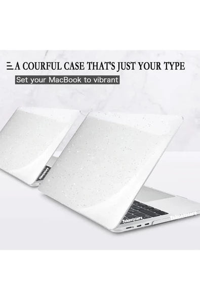 Macbook Air 15 Inç M2 Çip A2941 Tam Uyumlu Alt Üst Kılıf + Klavye Kılıfı + Ekran Koruyucu Film  SİMLİ - 5