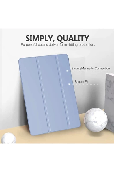 Samsung Galaxy Tab A8 Sm-x200 10.5 Inç Tablet Uyumlu Flip Smart Standlı Akıllı Kılıf Smart Cover  Lila - 3