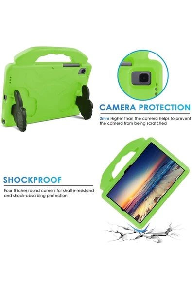 Apple Ipad 10. Nesil 10.9" 2022 Uyumlu Kılıf Tutmalı Standlı Çocuk Silikon Case A2696 A2757 A2777  Yeşil - 3