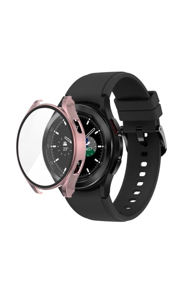 Samsung Galaxy Watch 5 44mm Kılıf Kasa Ve Ekran Koruyucu 360 Tam Koruma Kapak  ROSE GOLD - 2
