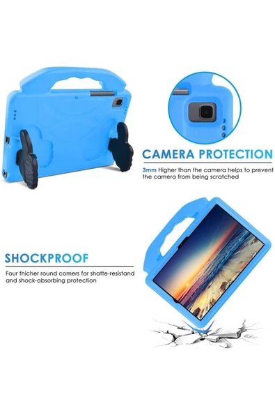 Apple Ipad 10. Nesil 10.9" 2022 Uyumlu Kılıf Tutmalı Standlı Çocuk Silikon Case A2696 A2757 A2777  Mavi - 4